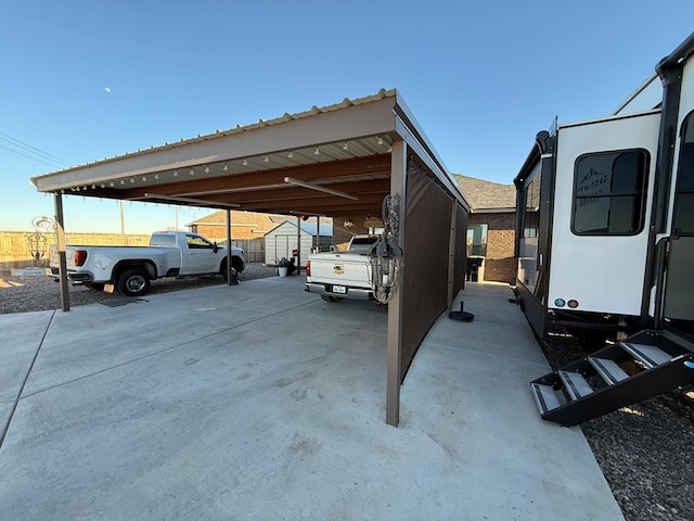 view of parking featuring a carport