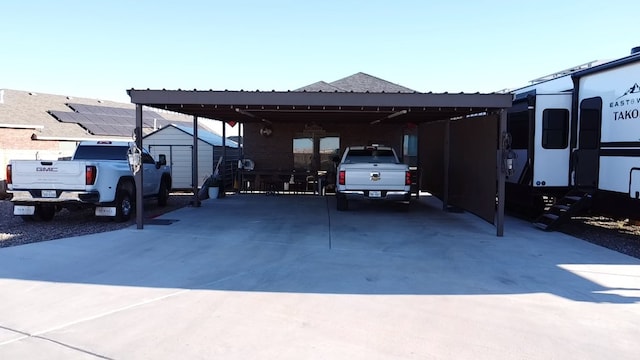 view of car parking with a carport