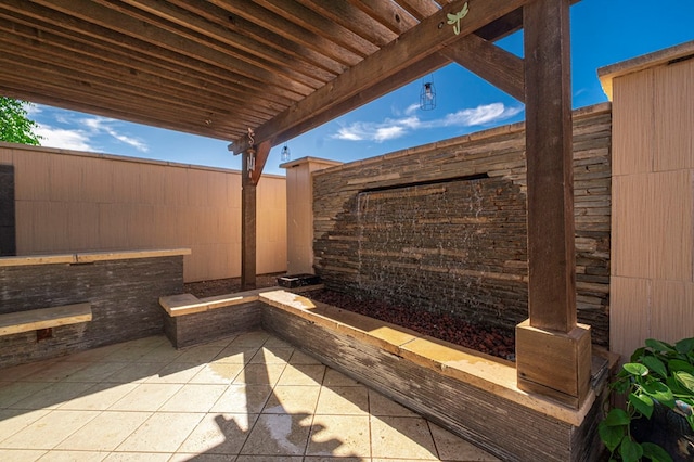 view of patio with a fenced backyard