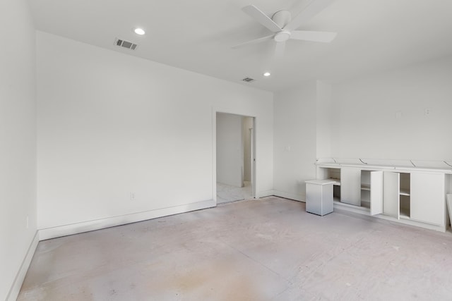2607 Hoya Dr, Midland, TX 79707 - spare room with recessed lighting, a ceiling fan, and concrete flooring