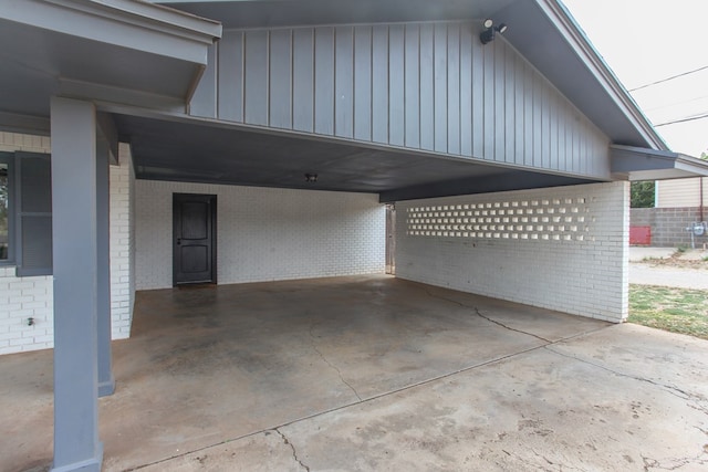 exterior space with an attached carport