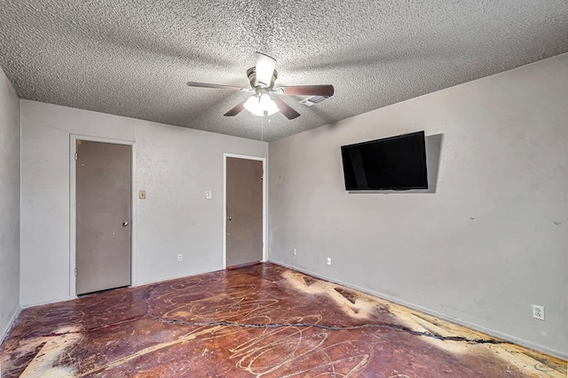 2821 Metz Dr, Midland, TX 79705 - unfurnished room featuring ceiling fan and a textured ceiling