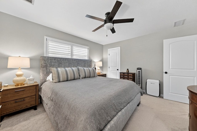 2802 Cimmaron Ave, Midland, TX 79705 - bedroom featuring light carpet and a ceiling fan
