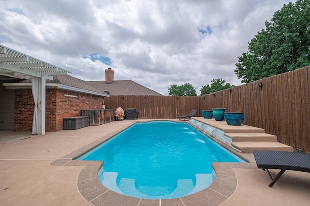 7005 Ridgeboro Ct, Midland, TX 79707 - view of pool with a fenced backyard, a patio, and a pergola