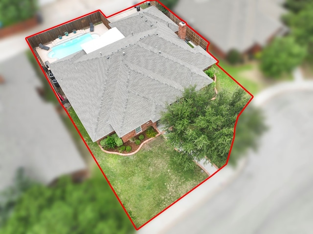 7005 Ridgeboro Ct, Midland, TX 79707 - view of subject property with a pool and property boundaries highlighted