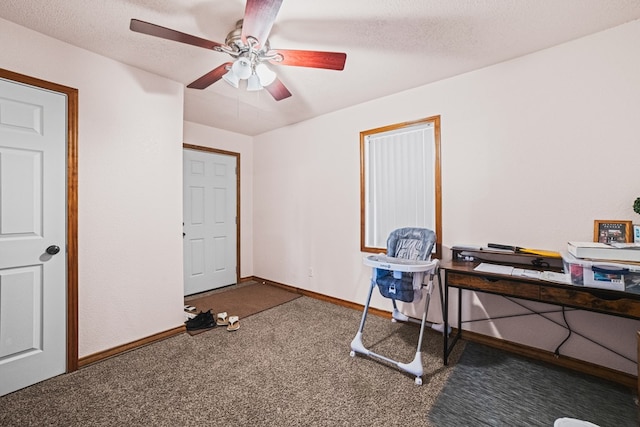 491 County Rd 202, Seminole, TX 79360 - office with carpet flooring, ceiling fan, and baseboards