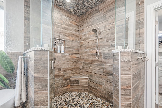 full bathroom with a stall shower