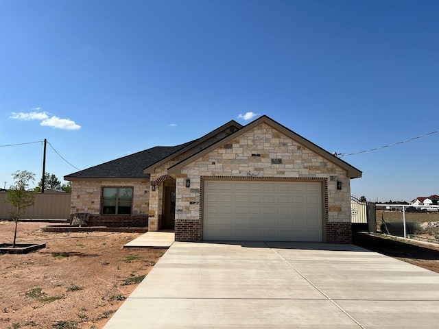 view of front facade with a garage