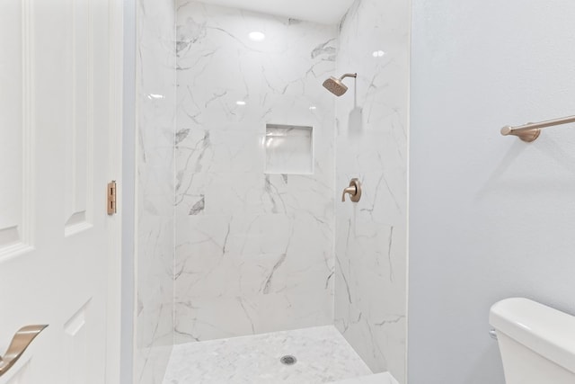 2208 Bedford Dr, Midland, TX 79701 - bathroom with a marble finish shower and toilet