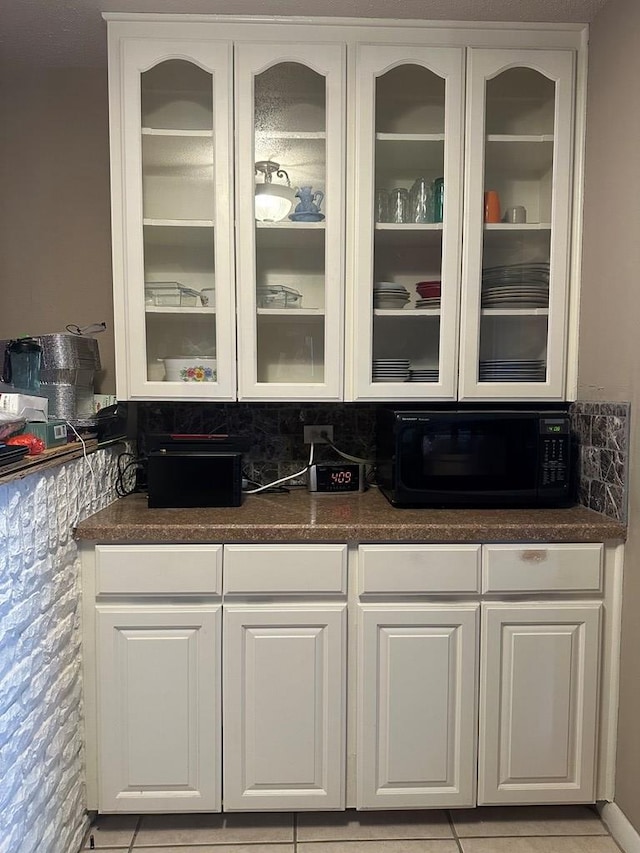 bar with white cabinets