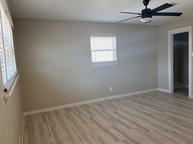 2612 Cimmaron Ave, Midland, TX 79705 - empty room with ceiling fan and light wood-style flooring