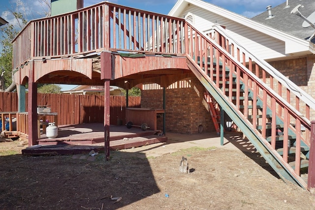 view of patio featuring a wooden deck