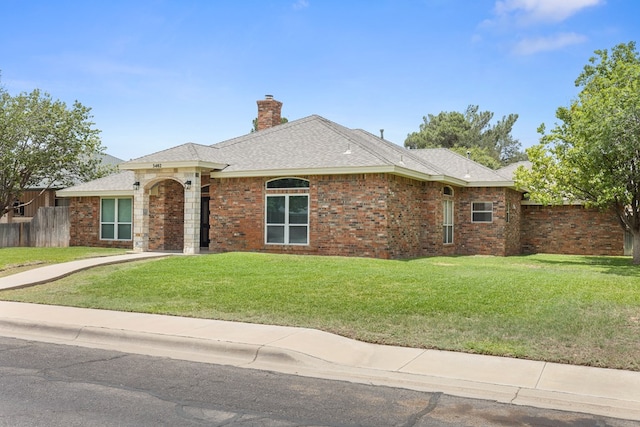 3402 Alicia Ct, Midland, TX 79707 - single story home featuring a chimney, brick siding, and roof with shingles