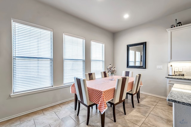 view of tiled dining space