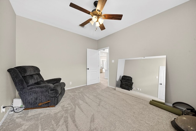5703 Devlin Pl, Midland, TX 79707 - sitting room with ceiling fan and carpet flooring