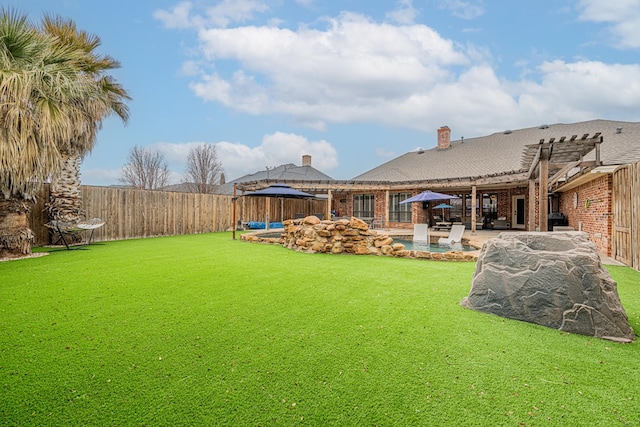 view of yard with a gazebo and a patio area