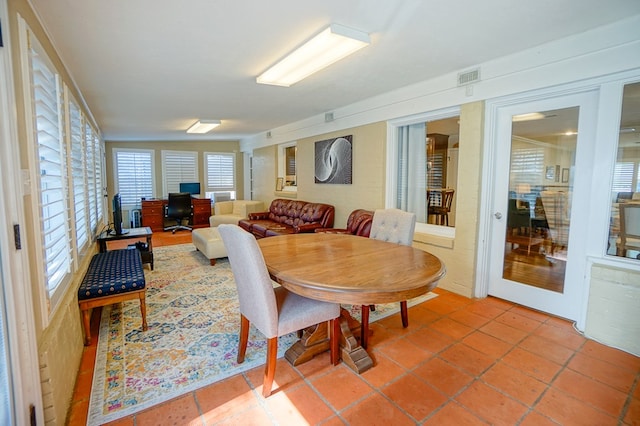 view of tiled dining area