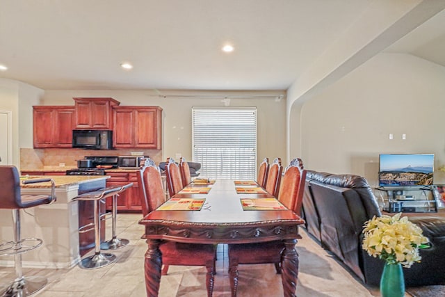 view of tiled dining area