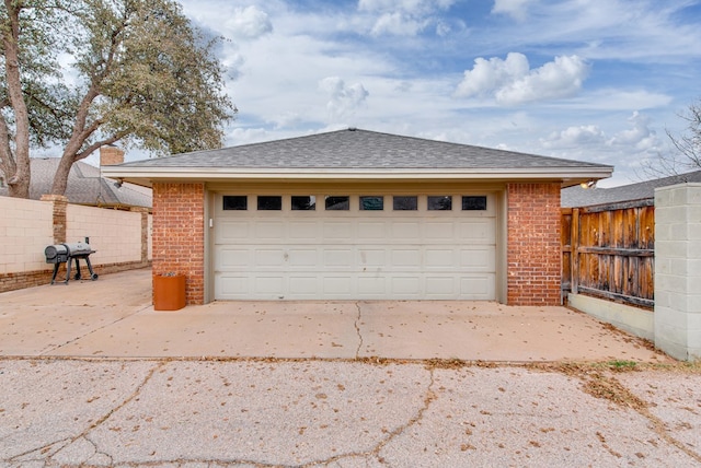 view of garage