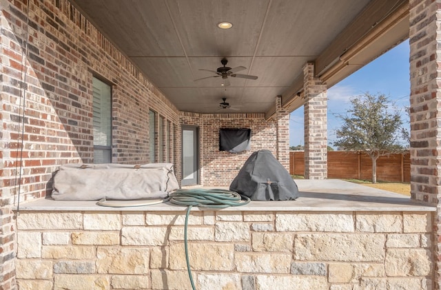 view of patio / terrace with ceiling fan