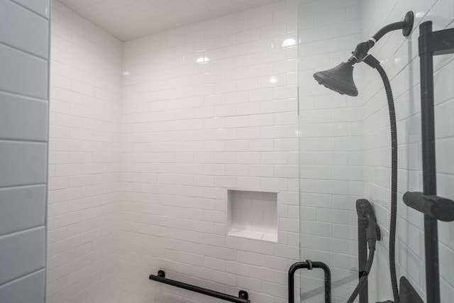 interior space with an enclosed shower