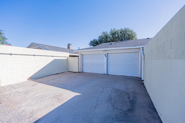 view of garage