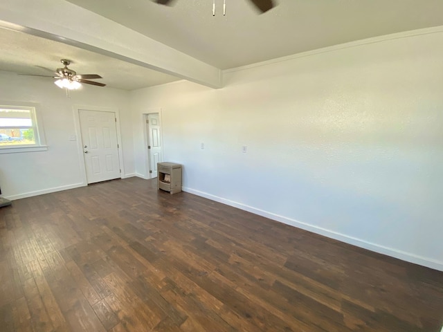3007 S Anderson Rd, Big Spring, TX 79720 - spare room with a ceiling fan and dark wood finished floors