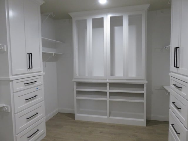 walk in closet featuring light wood-type flooring