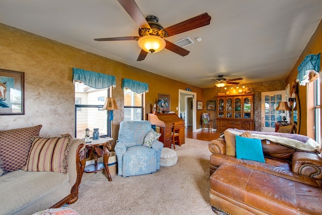 707 E County Rd 132, Midland, TX 79706 - living area with a ceiling fan