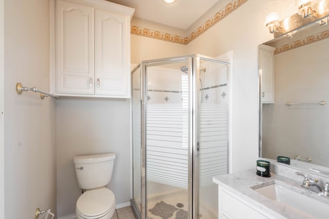 209 Bayberry Pkwy, Midland, TX 79705 - bathroom with a stall shower, vanity, and toilet