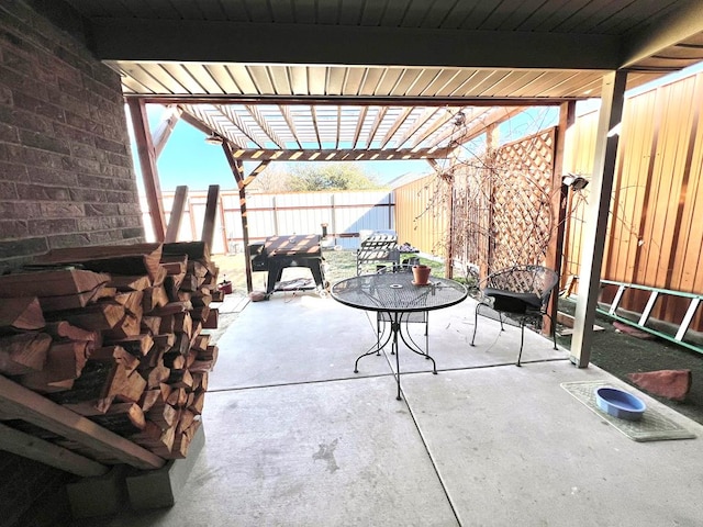 view of patio / terrace with a pergola