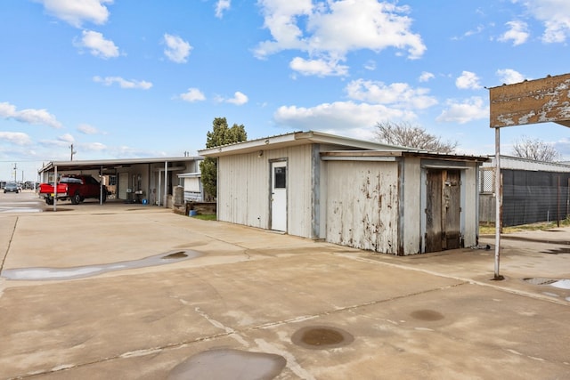 garage with a carport