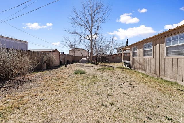 view of yard with fence