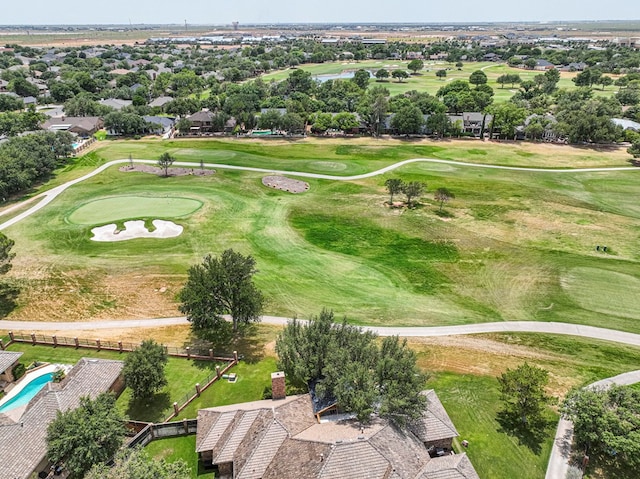 bird's eye view with golf course view