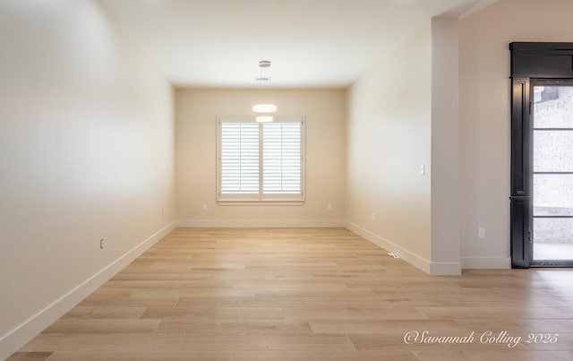 empty room featuring light wood-type flooring