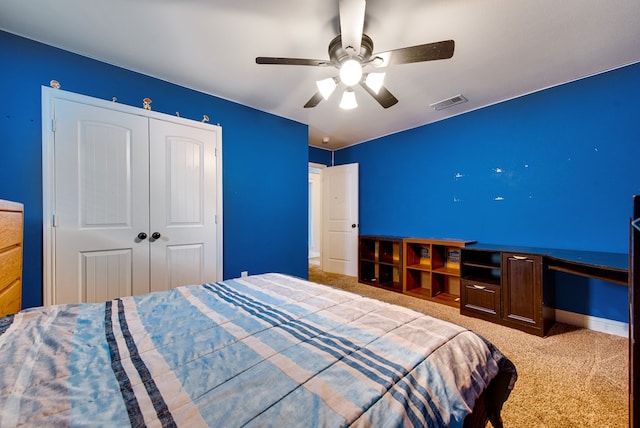 418 Orourke, Midland, TX 79706 - carpeted bedroom featuring a closet and ceiling fan