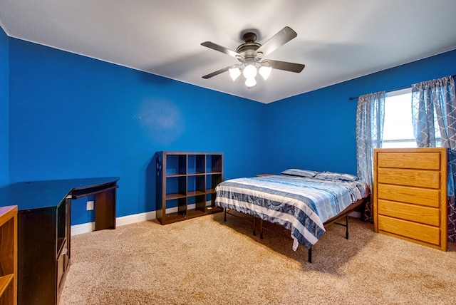 418 Orourke, Midland, TX 79706 - bedroom featuring carpet, ceiling fan, and baseboards