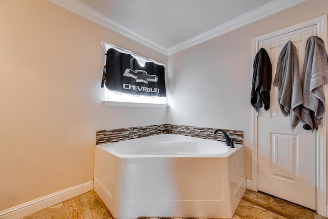 418 Orourke, Midland, TX 79706 - full bathroom featuring a bath, crown molding, and baseboards