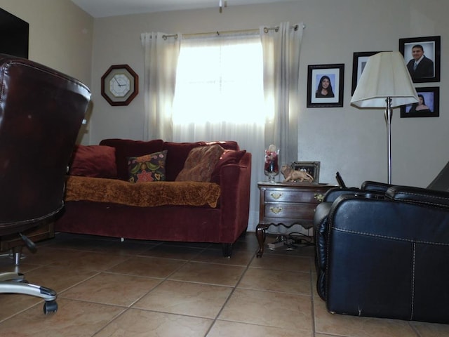 bedroom featuring tile patterned flooring