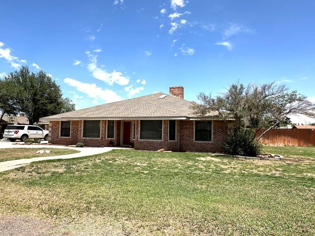 3320 Lancewood Ln, Odessa, TX 79762 - ranch-style house featuring a chimney