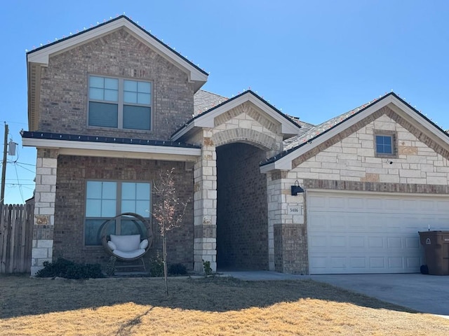 view of front of house with a garage