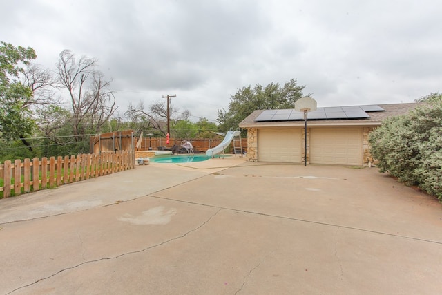 exterior space featuring a water slide