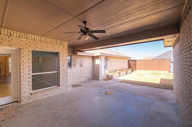 view of patio / terrace with ceiling fan