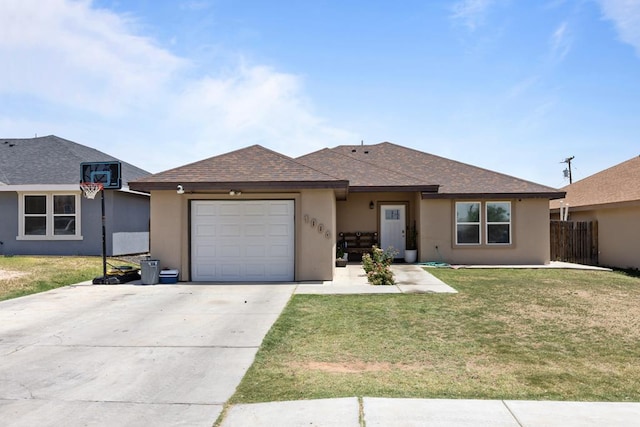 1004 Jefferson St, Odessa, TX 79761 - view of front of home with concrete driveway, stucco siding, an attached garage, and a shingled roof