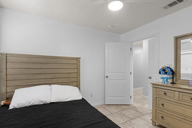 1004 Jefferson St, Odessa, TX 79761 - bedroom with light tile patterned floors, ceiling fan, and baseboards