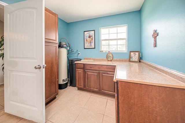 interior space featuring light tile patterned floors