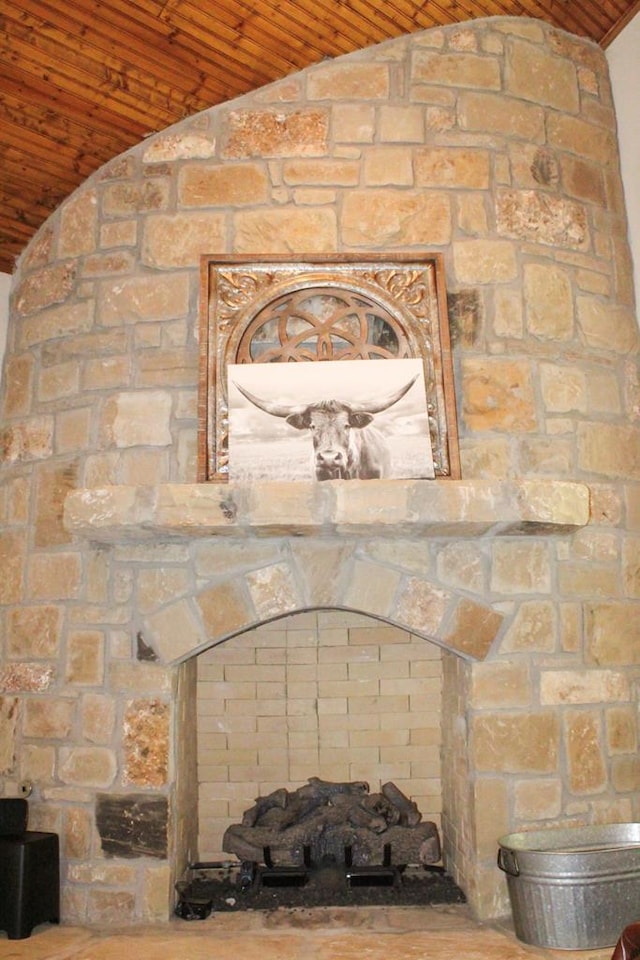 interior details with wood ceiling