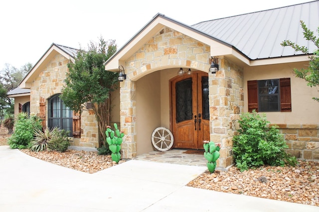 view of front of home featuring french doors