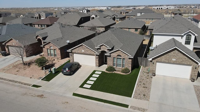 aerial view with a residential view