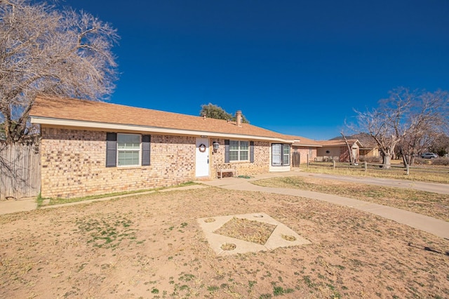 view of single story home